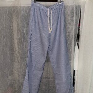 Blue striped linen pants